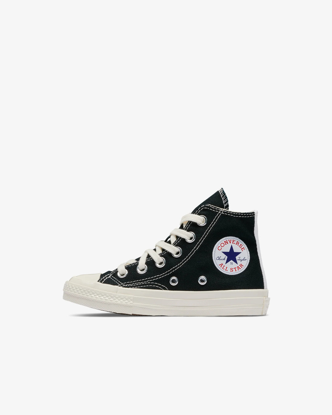 Comme des Garçons PLAY Kids' Small Red Heart Chuck Taylor All Star '70 High Sneakers - Black - AZ-K502-001-1