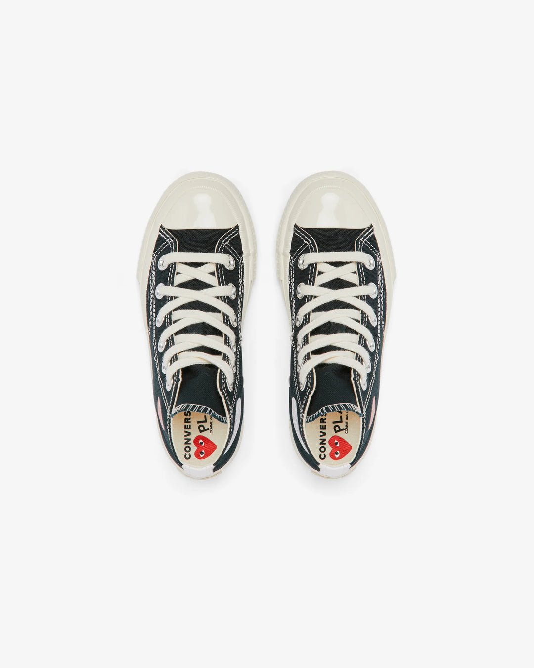 Comme des Garçons PLAY Kids' Small Red Heart Chuck Taylor All Star '70 High Sneakers - Black - AZ-K502-001-1