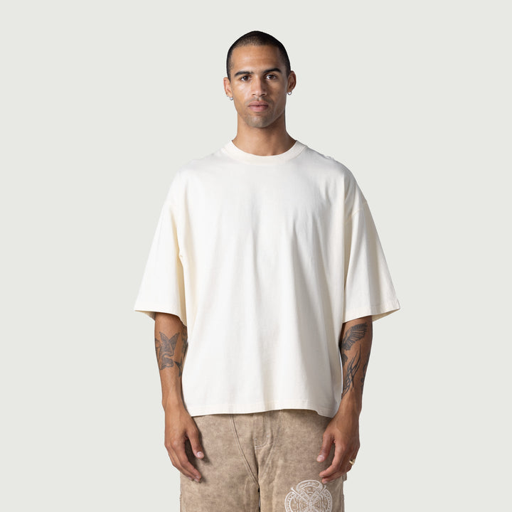 Honor The Gift Crest Logo Box Tee - Cream