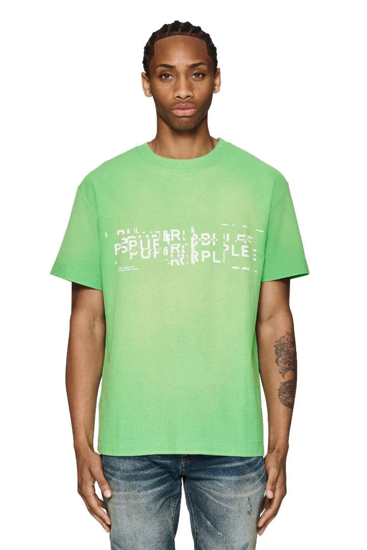 Purple Brand P104 Green JGFG224 Glitch T-Shirt - Green