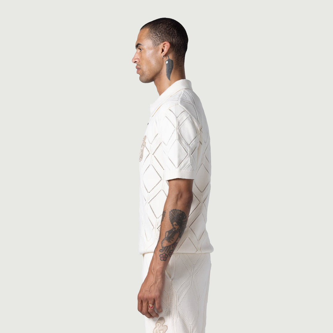 Honor The Gift Diamond Knit Sweater - Cream