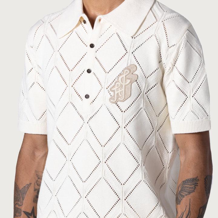 Honor The Gift Diamond Knit Sweater - Cream