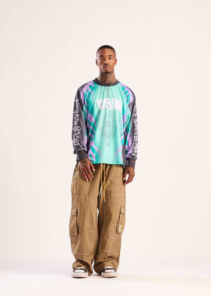Diet Starts Monday MX Flame Jersey - Teal/Purple