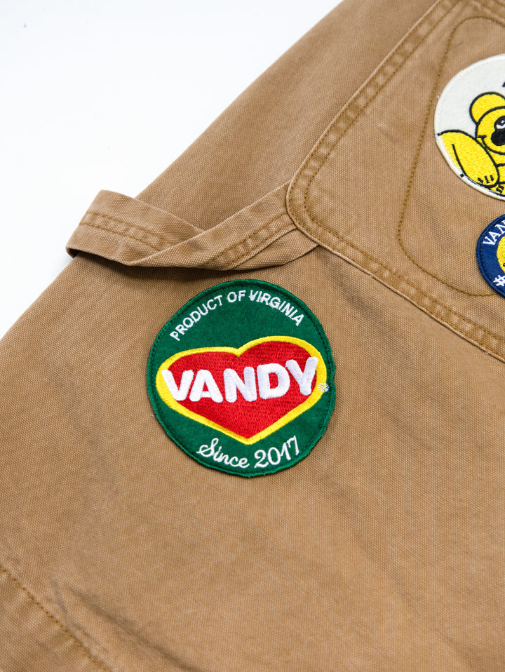 Vandy The Pink Patched Canvas Shorts Tan
