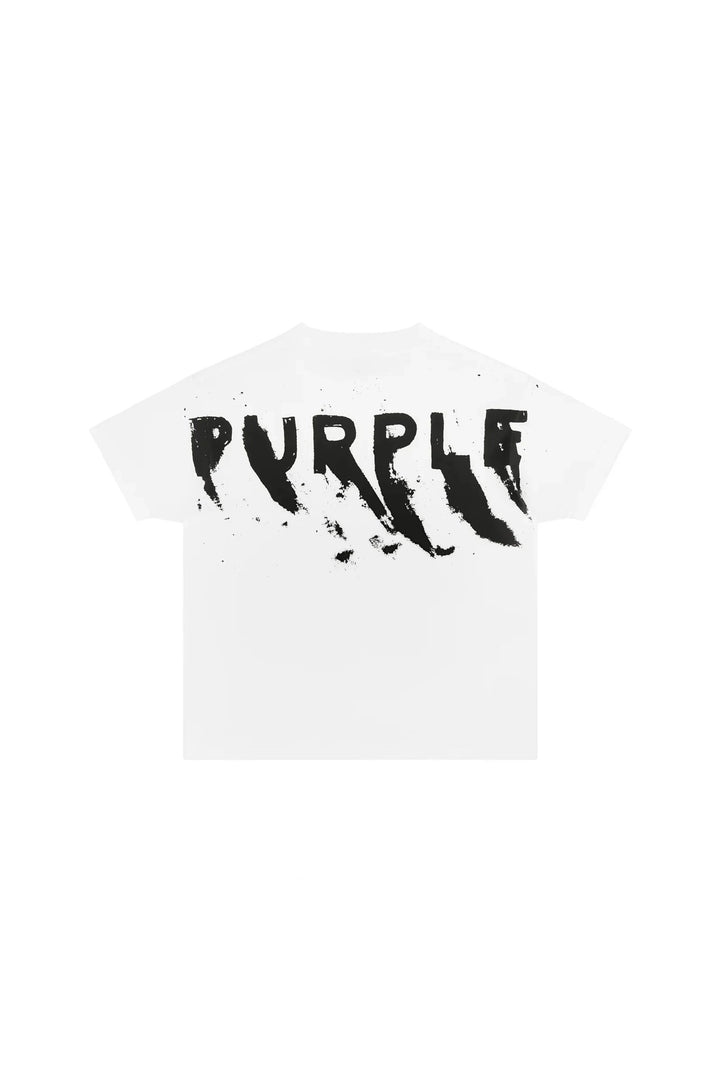 Purple Brand For Kids -  Kids' Painted Wordmark Tee White