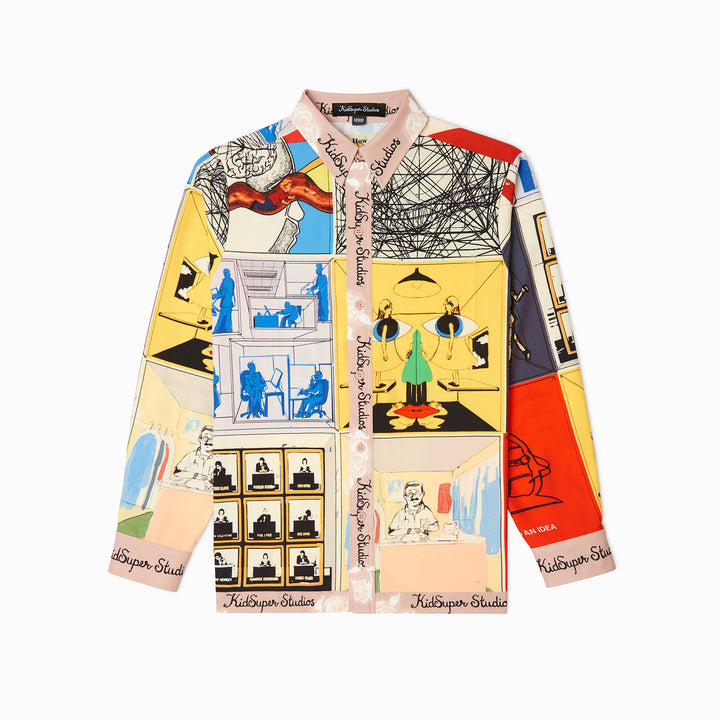 KidSuper Studios Printed Satin Shirt - Multi
