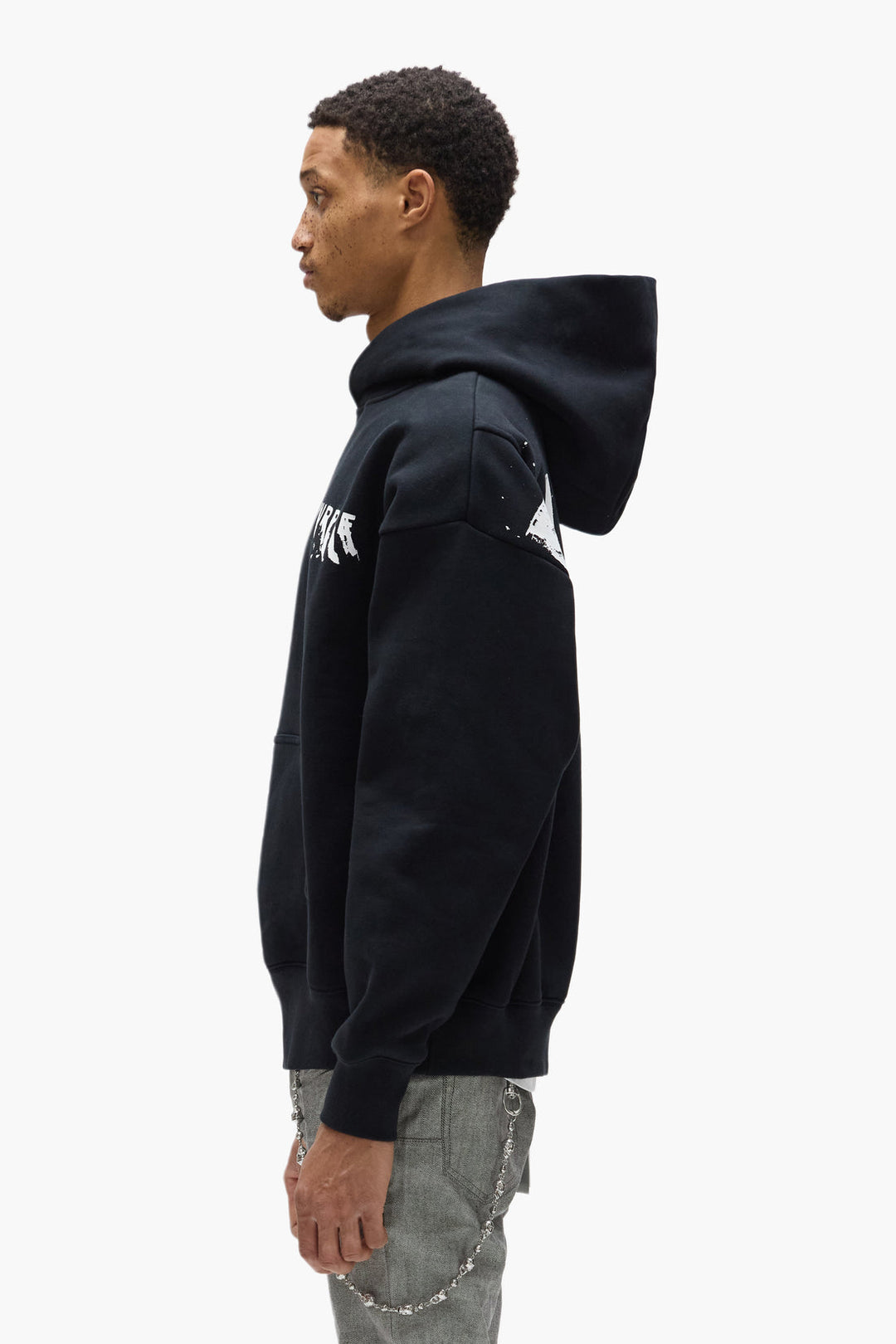 Purple Brand P401 Black HFBB725 Painted Wordmark Hoodie - Black