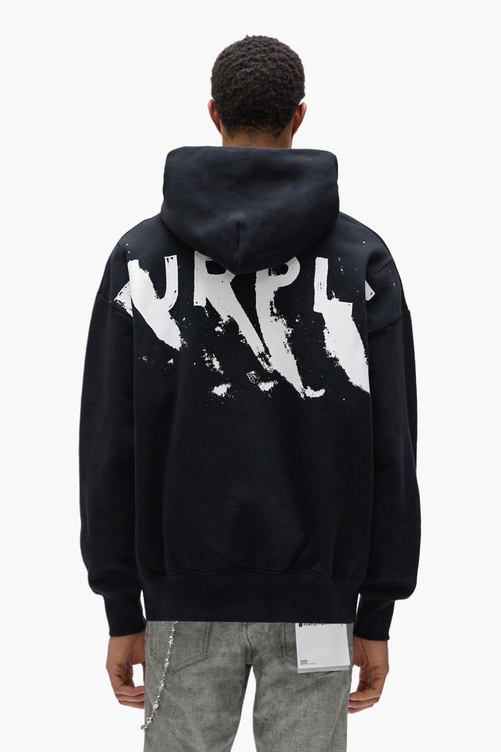 Purple Brand P401 Black HFBB725 Painted Wordmark Hoodie - Black