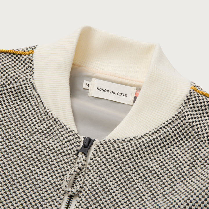 Honor The Gift Novelty Knit Track Jacket - Cream