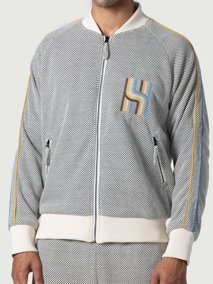 Honor The Gift Novelty Knit Track Jacket - Cream