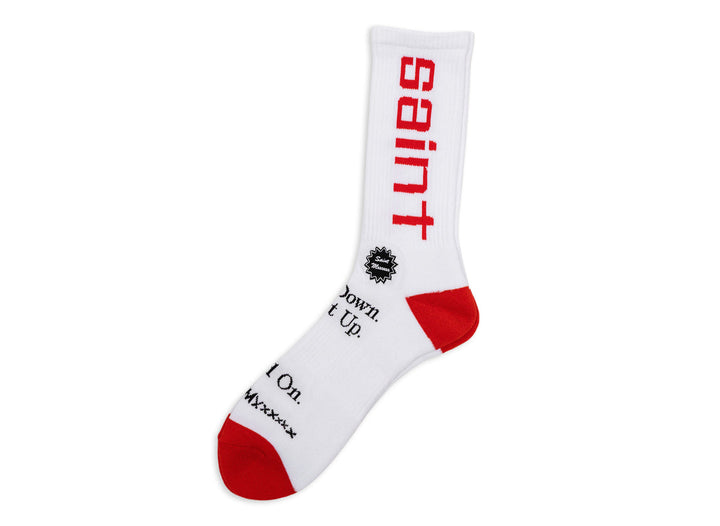 Saint Micheal Sit Down Socks - White