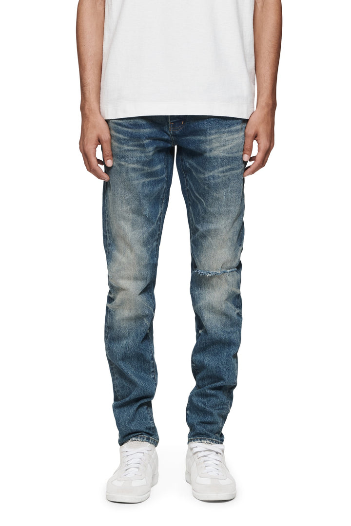 Purple Brand P001 Mid Indigo VKMD324 Vintage Knee Blowout - Mid Indigo