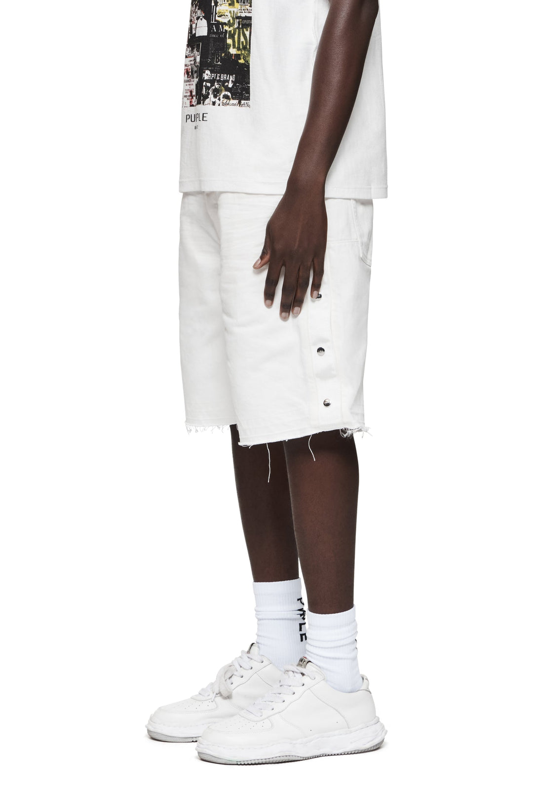 Purple Brand P045 White TSWH324 Tearaway Shorts - White