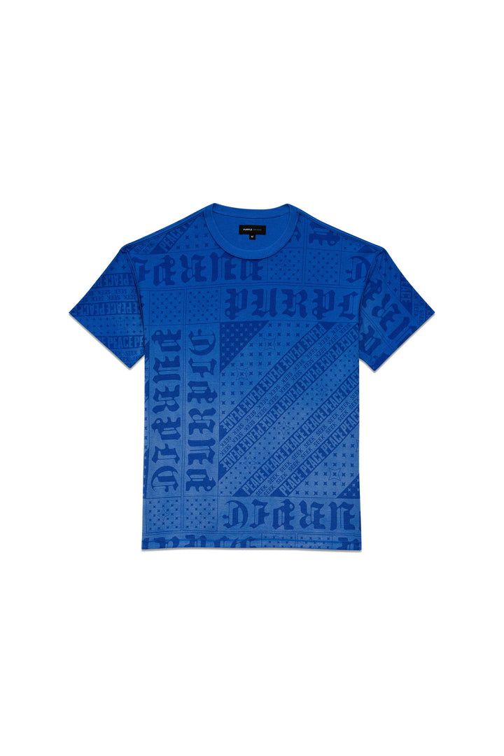Purple Brand P101 Blue JFCB324 Flag Bandana Tee - Blue
