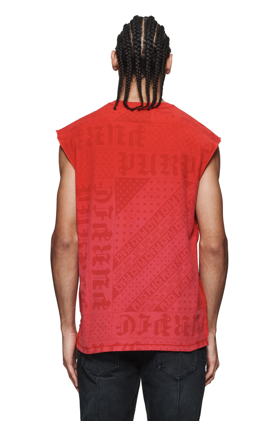 Purple Brand P103 Red JFCR324 Flag Bandana Tank Top - Red