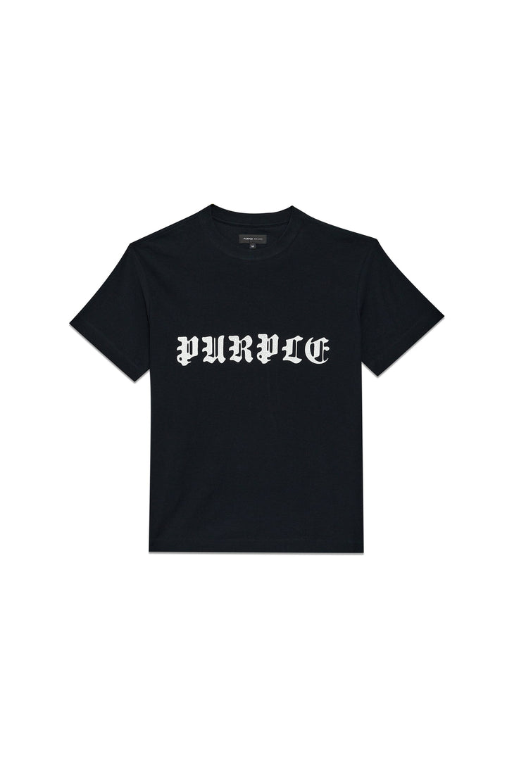 Purple Brand P104 Black JGBB324 Gothic Wordmark Tee - Black