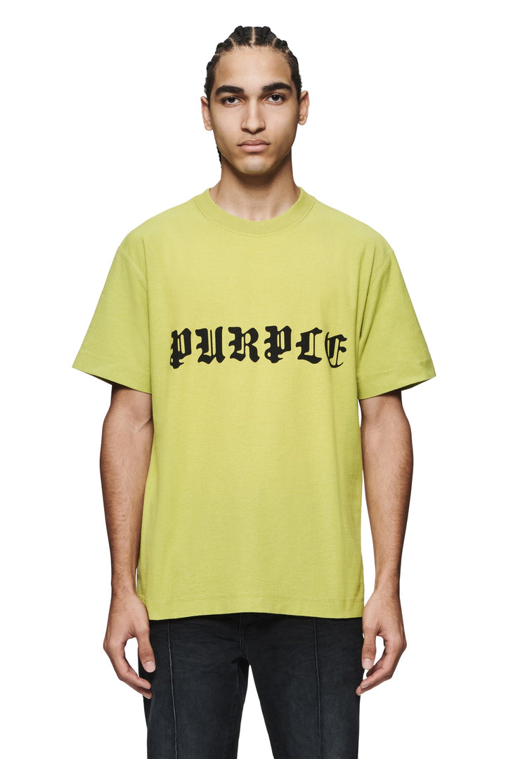 Purple Brand P104 Green JGSP324 Gothic Wordmark Tee - Green