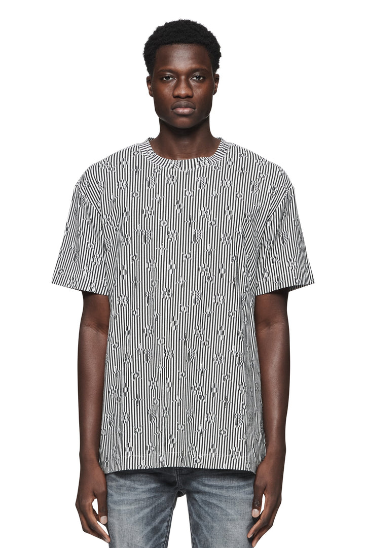 Purple Brand P104 AOP JMAP124 Pinstripe Monogram T-Shirt - All Over Print