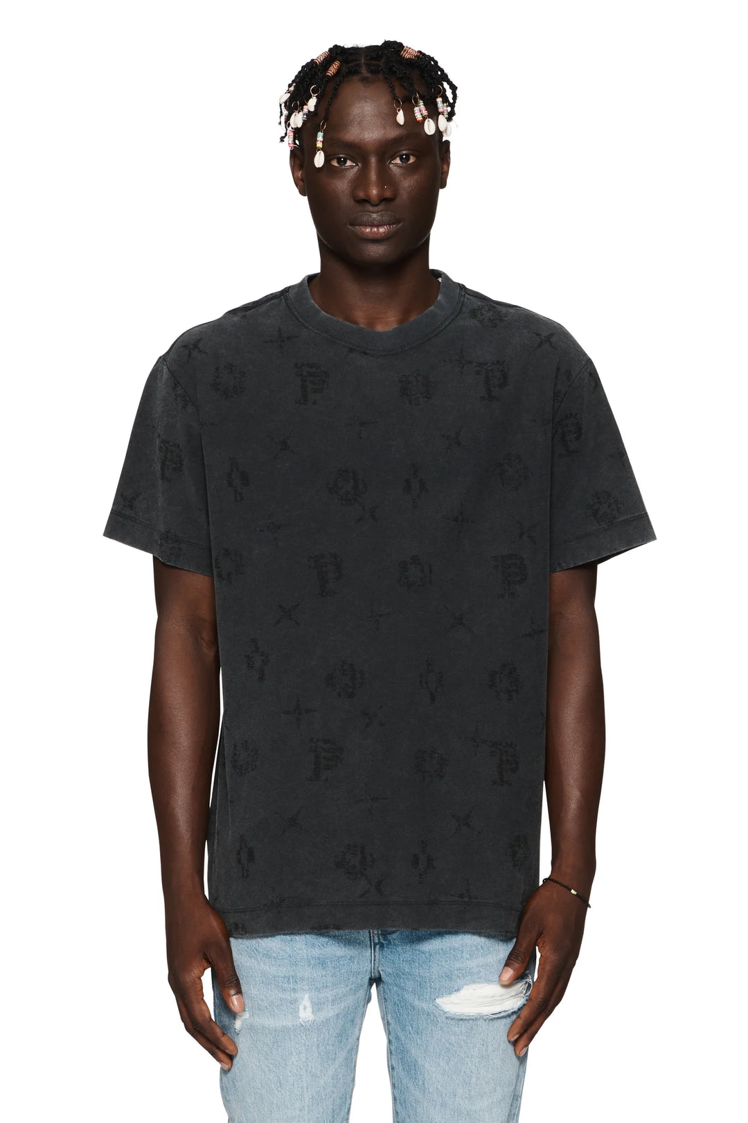 Purple Brand P104 Black JMBW224 Type Monogram T-Shirt - Black
