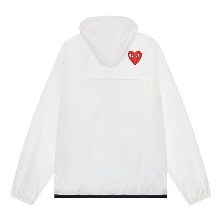 COMME DES GARCONS PLAY X K-WAY Le Vrai Zip Jacket - White - AZ-J501-051-3