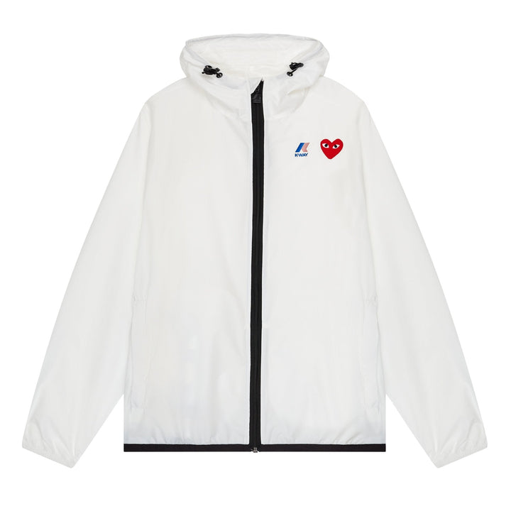 COMME DES GARCONS PLAY X K-WAY Le Vrai Zip Jacket - White - AZ-J501-051-3