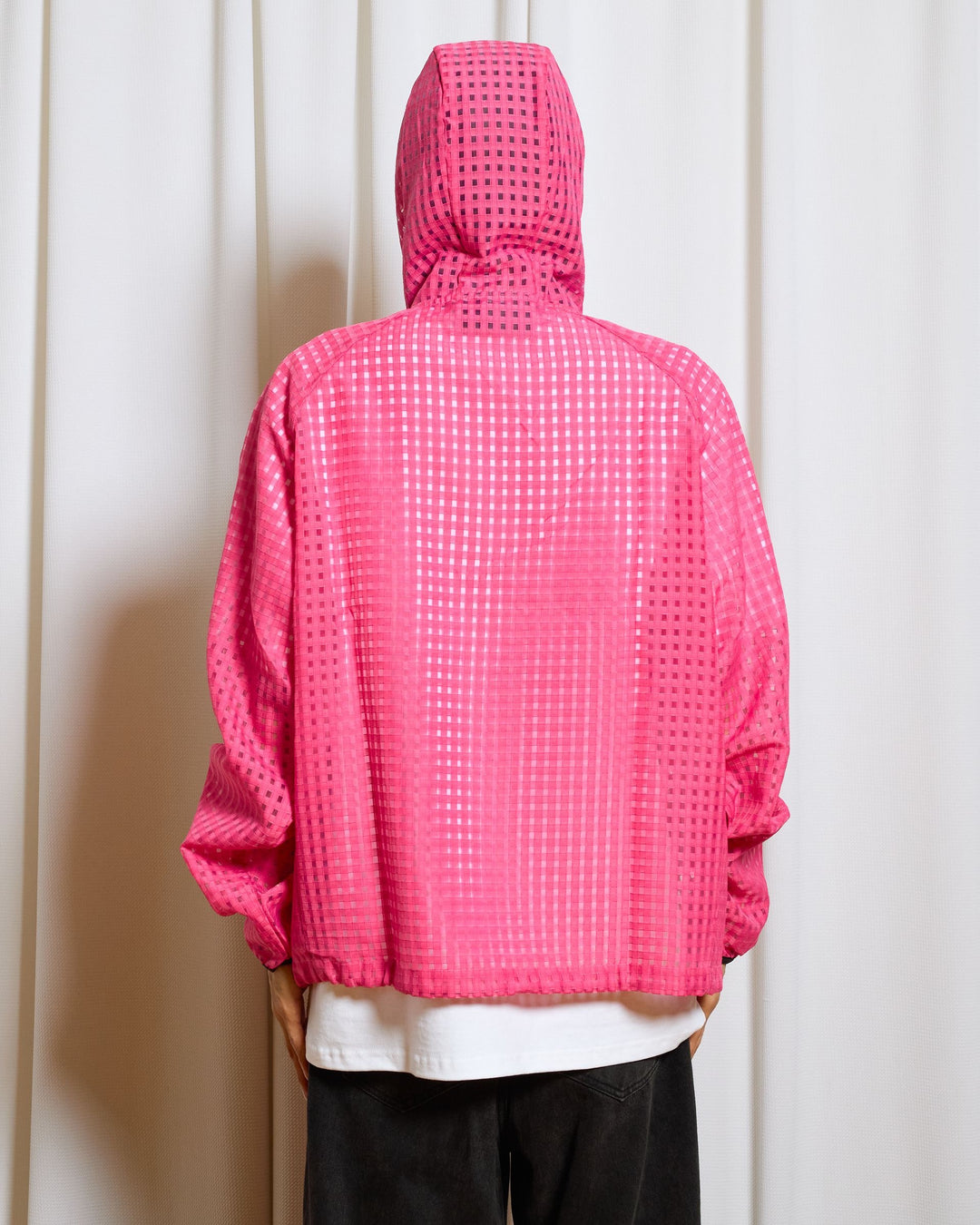 Pleasures SYSTEM PLAID HOODED JACKET (P26SP003-PINK)
