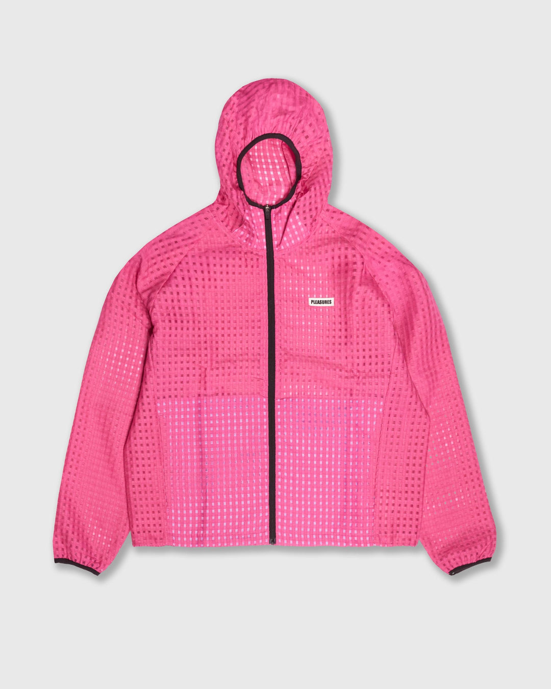Pleasures SYSTEM PLAID HOODED JACKET (P26SP003-PINK)