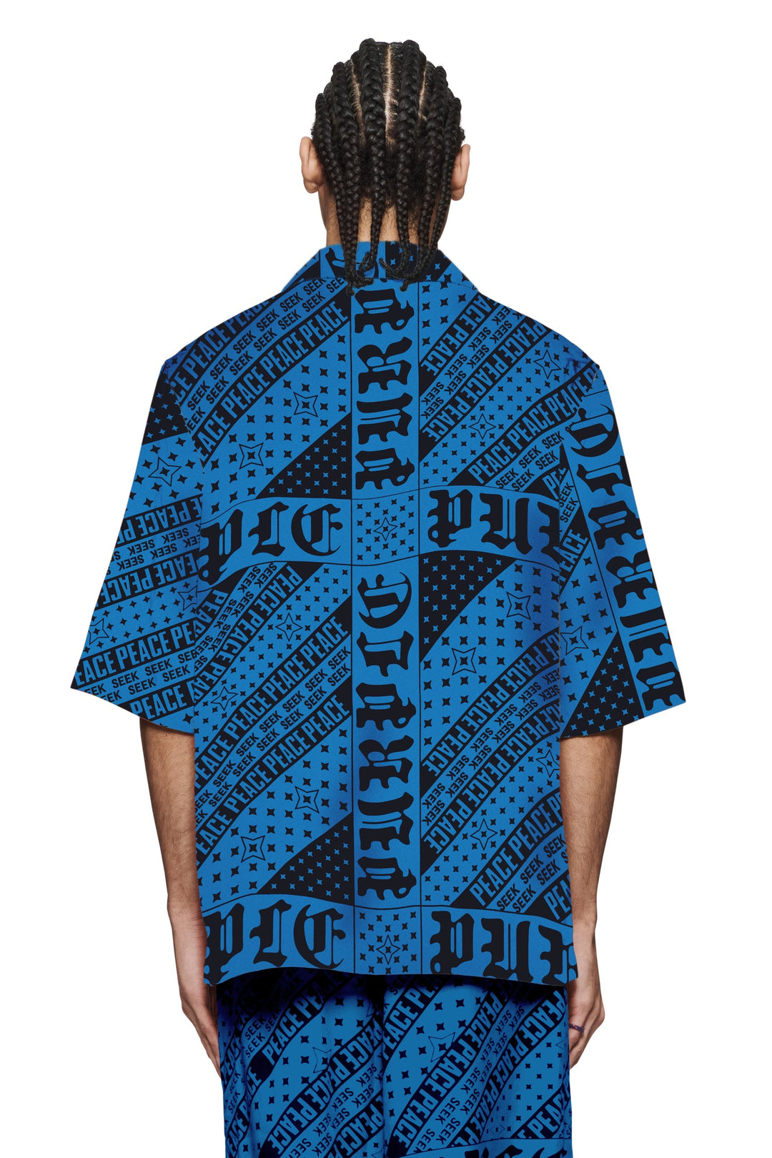 Purple Brand P346 Blue LBFG324 Flag Bandana Shirt - Blue