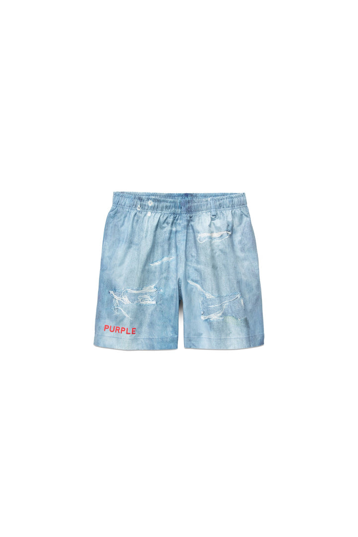 Purple Brand P504 Blue PIDD323 Distressed Denim All-Around Short