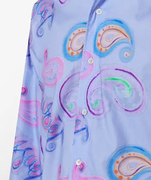 Rassvet Men Paisley Manager Woven Shirt - Light Blue