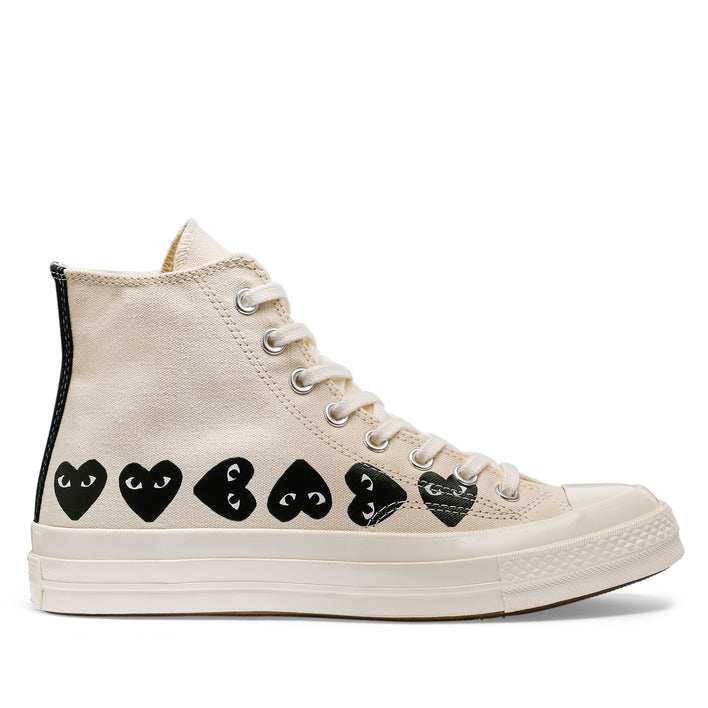 Comme des Garçons PLAY Multi Black Heart Chuck Taylor All Star '70 High Sneakers - Beige - AZ-K127-001-2