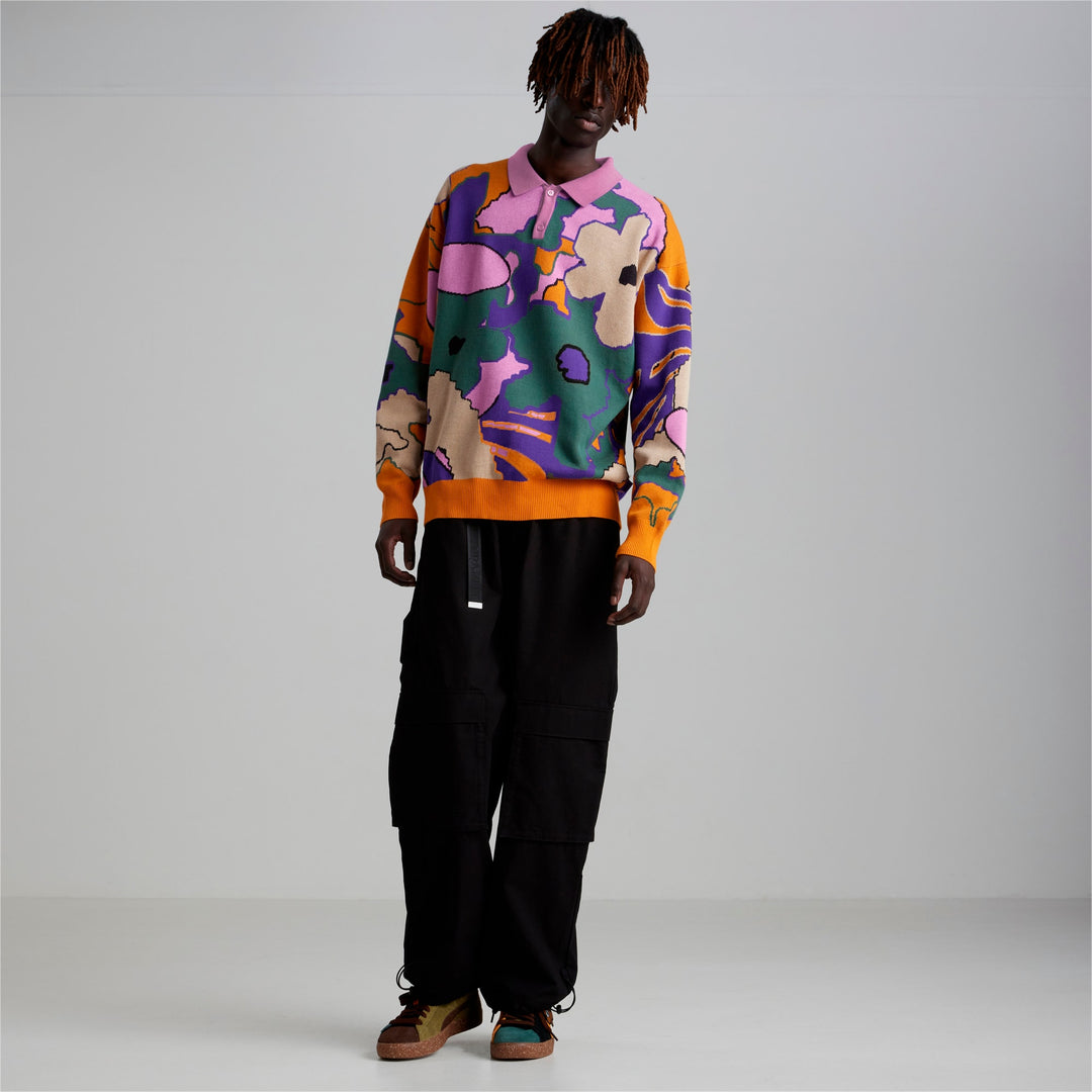 PUMA x PERKS AND MINI Long Sleeve Knitted Men's Polo Shirt - Multicolor