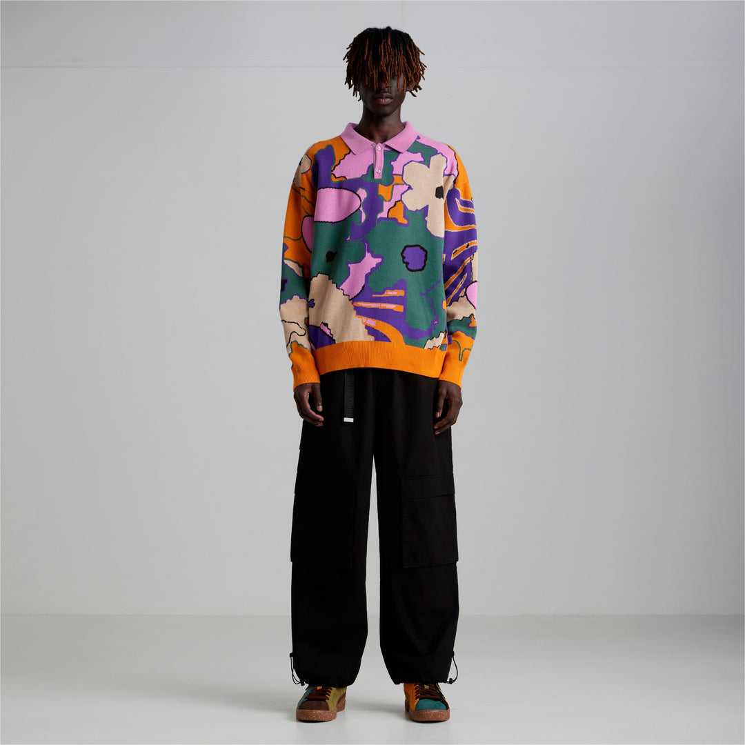 PUMA x PERKS AND MINI Long Sleeve Knitted Men's Polo Shirt - Multicolor