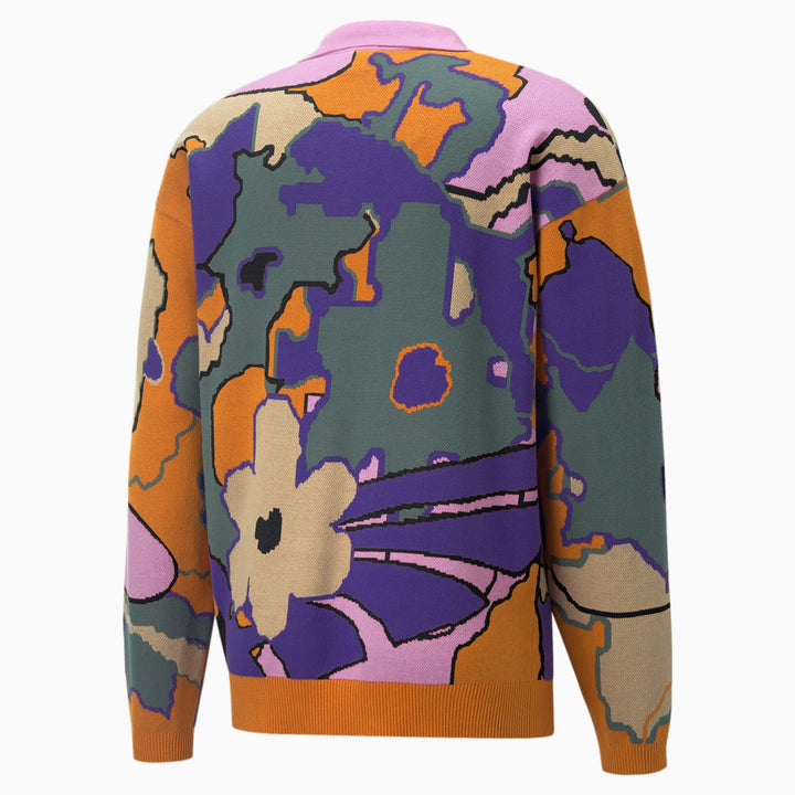 PUMA x PERKS AND MINI Long Sleeve Knitted Men's Polo Shirt - Multicolor
