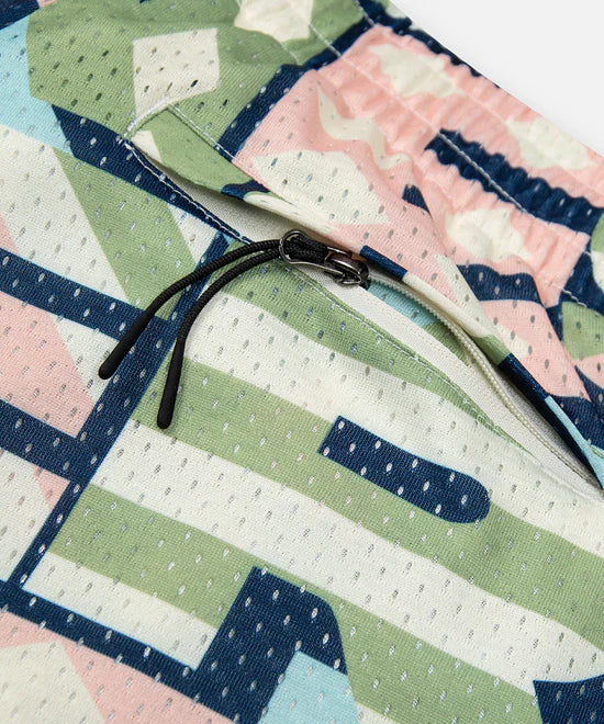 Paper Planes Diamonds And Stripes Mesh Short - Pink