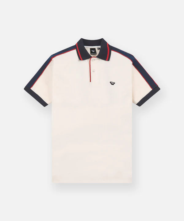 Paper Planes Jacquard Taping Polo - Eggshell