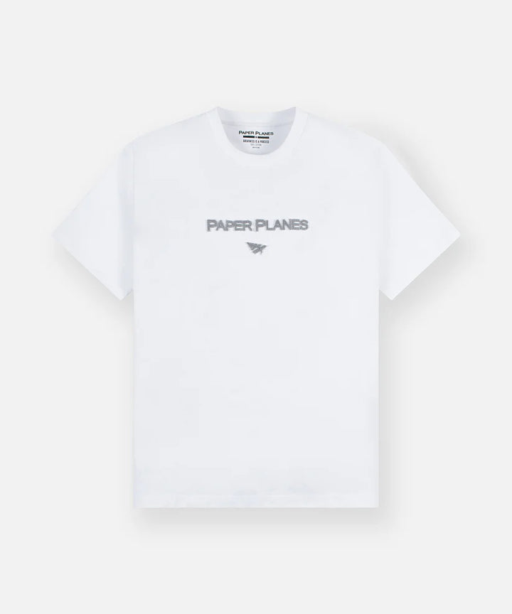 Paper Planes Heavyweight Textured Oversized Logo Tee - White