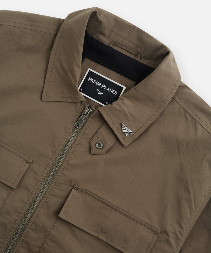 Paper Planes Lined Utility Jacket - Moss