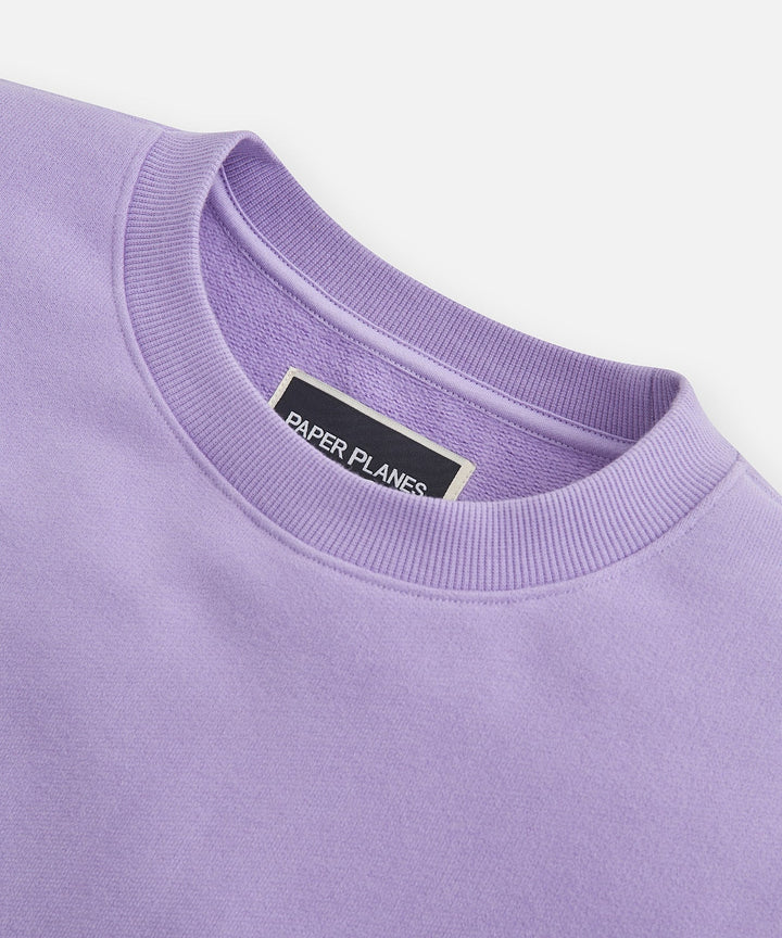 Paper Planes Relaxed First Class Crewneck Sweatshirt - Lilac