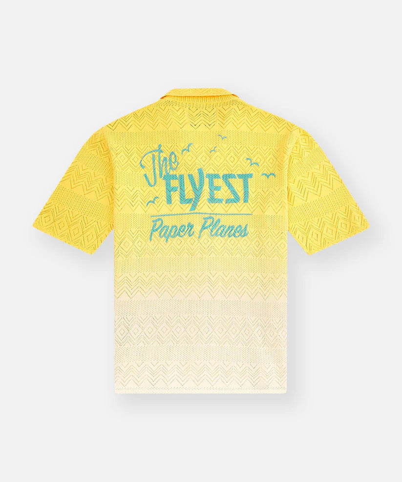 Paper Planes The Flyest Crochet Button Down - Yellow