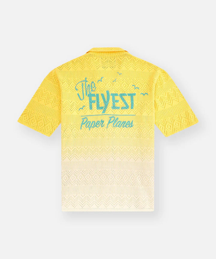 Paper Planes The Flyest Crochet Button Down - Yellow