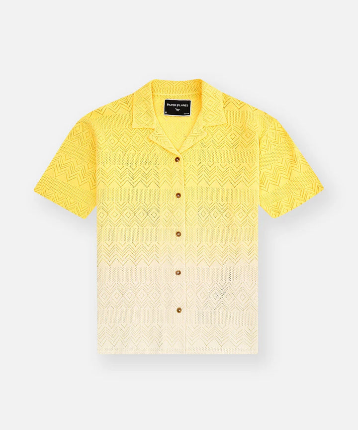 Paper Planes The Flyest Crochet Button Down - Yellow