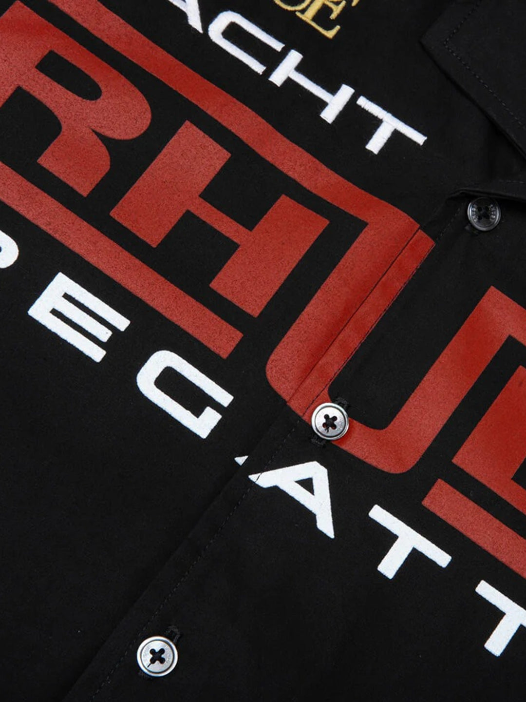 Rhude Regatta Club Shirt - Black / White / Yellow / Red 6019