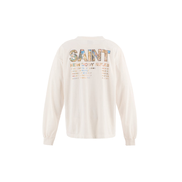 Saint Micheal New Body Rules LS Tee - White