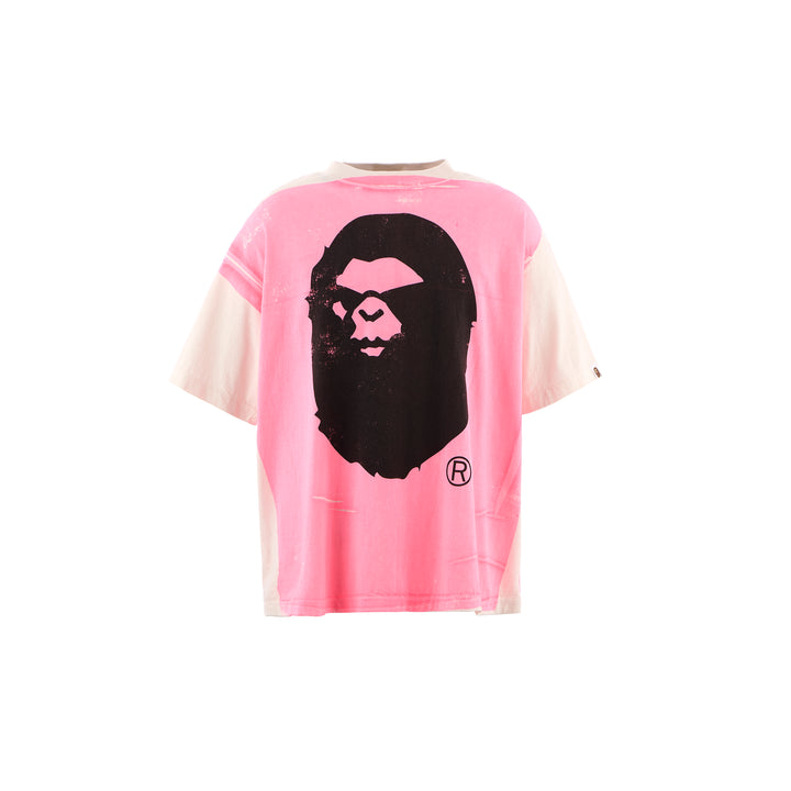 Saint Micheal  X Bape Handprint SS Tee - White/Pink