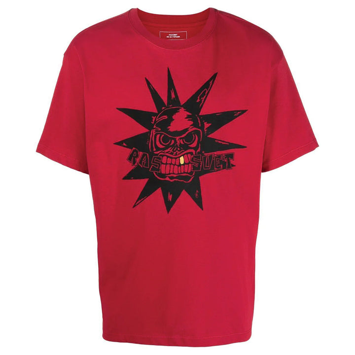 Rassvet Men Skull Tee Shirt Knit - Dark Red