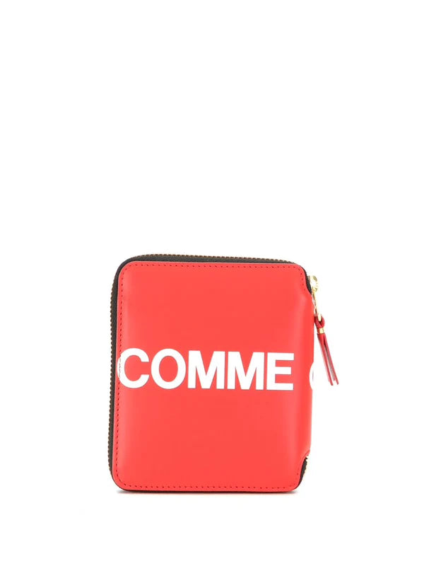 Comme Des Garcons Wallet Huge Logo Full Zip Around Wallet - Red - SA2100HL