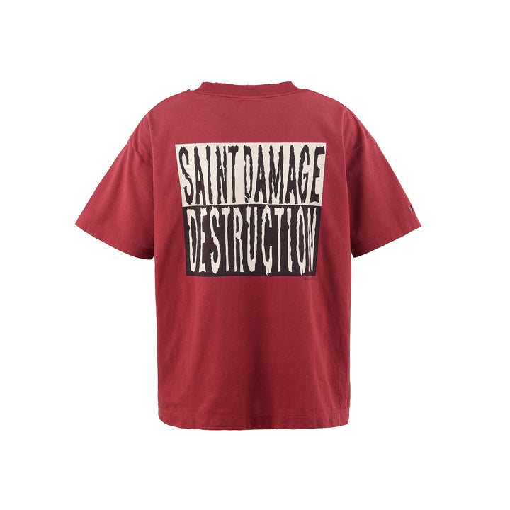 Saint Micheal Saint Damage Destruction Tee - Burgundy
