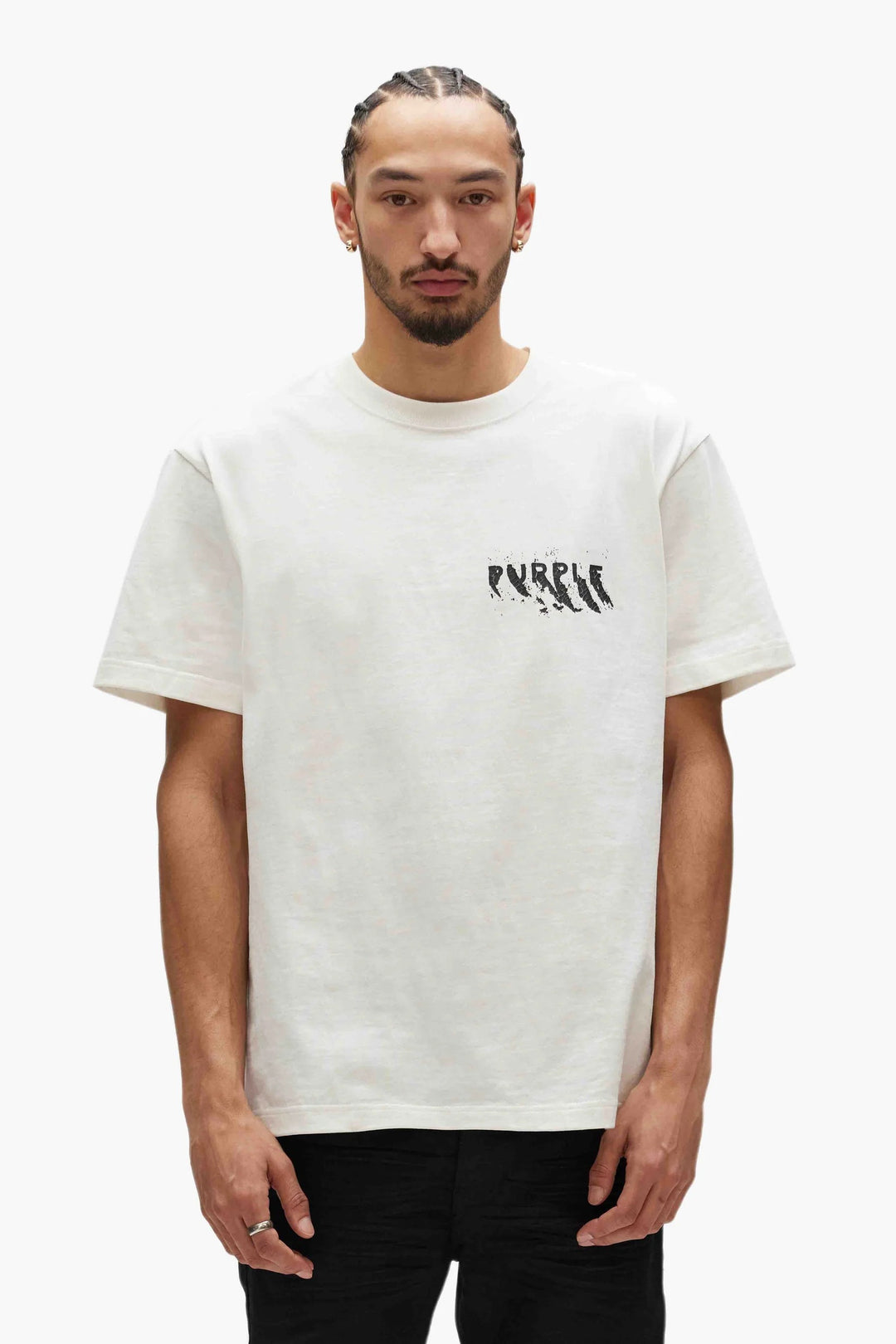 Purple Hwt Jersey SS Tee - White