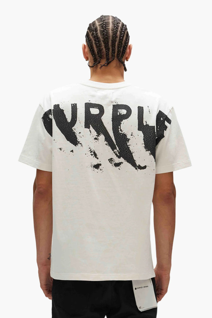 Purple Hwt Jersey SS Tee - White